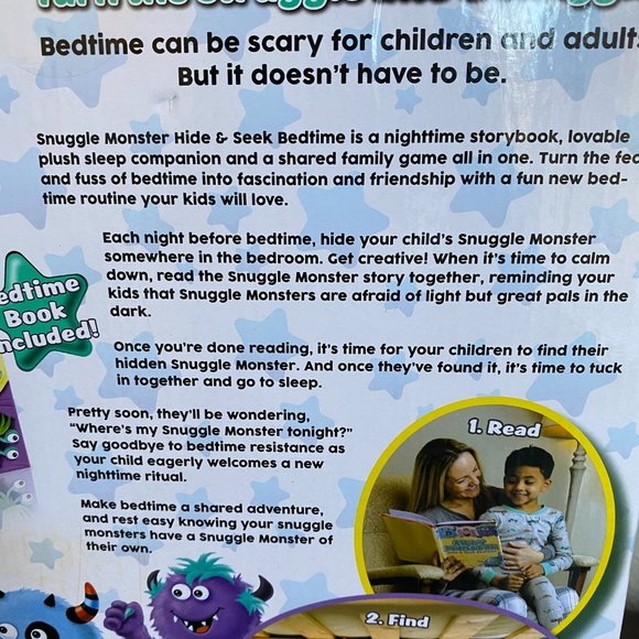 Snuggle Monster Hide Seek Bedtime Storybook And Plush NIB - Picture 6 of 13
